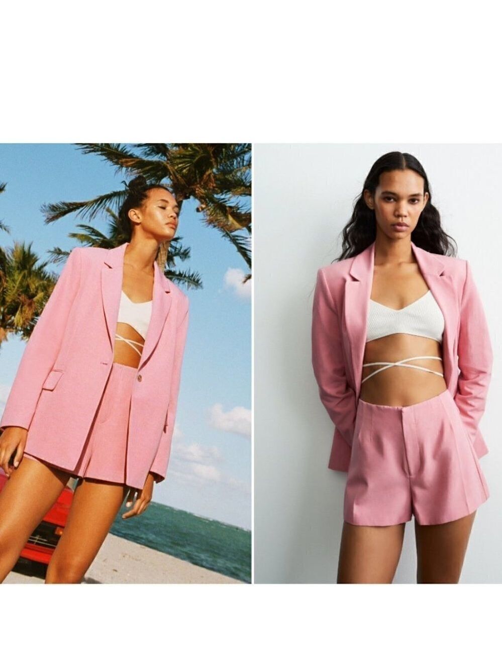 Zara | Blogger Fave! Linen Blend Strawberry Blazer